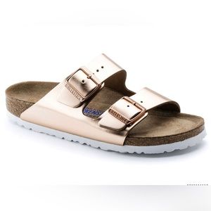 Metallic Copper Arizona Soft Bed Birkenstock Size 8.5 (39)